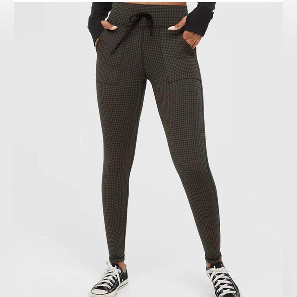 NWT Offline by Aerie Mini Houndstooth Drawcord Leggings